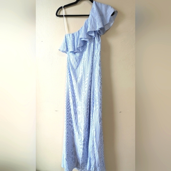 BANANA REPUBLIC One-shoulder Maxi Dress with Ruffle, XS - Picture 1 of 8